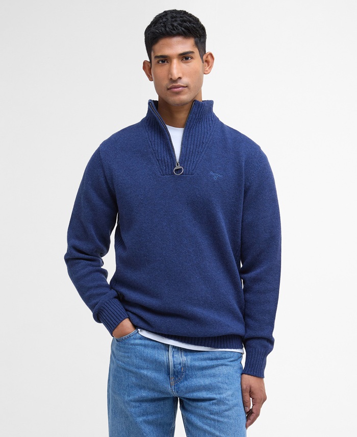 Barbour Essential Lambswool Half Zip Knitted Jumper