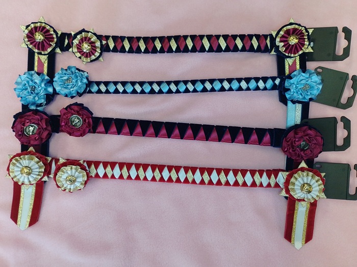 Velvet Browband with Buttonhole Rosette Full