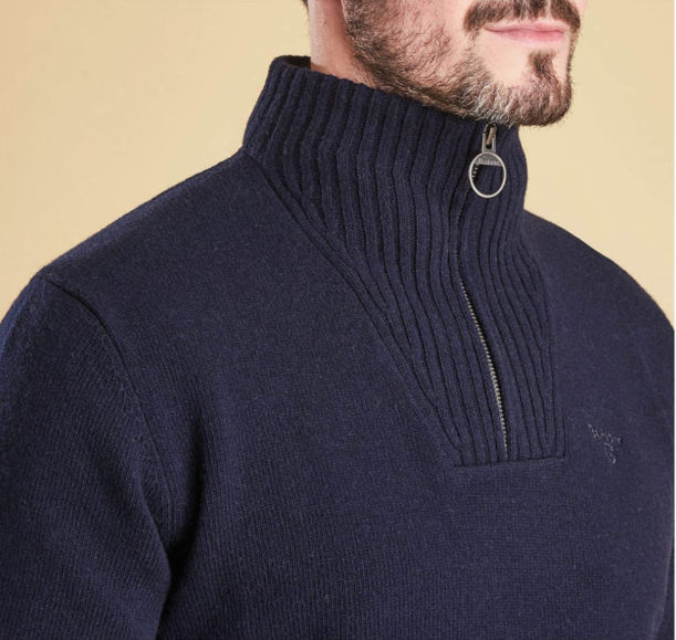 Barbour Essential Lambswool Half Zip Sweater Navy