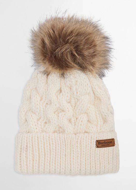 Barbour Penshaw Beanie & Scarf Gift Set Cloud