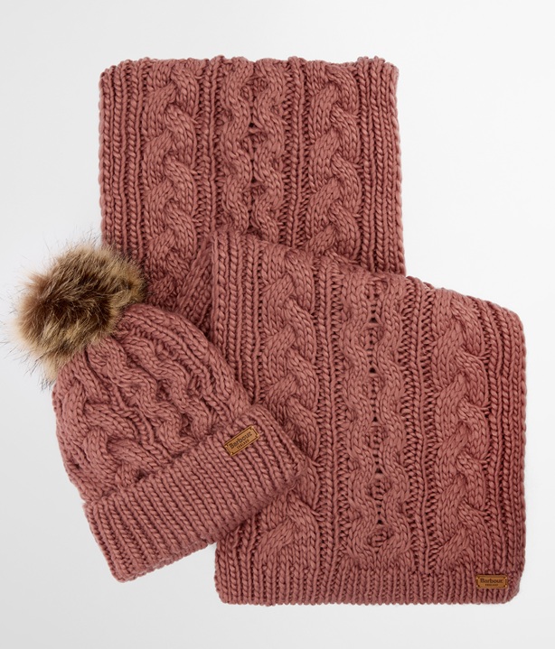 Barbour Penshaw Beanie & Scarf Gift Set Arabesque